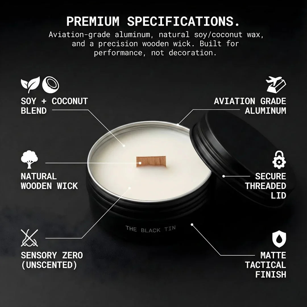 The Black Tin — 120-Minute Deep Work Candle | Promise Keeping Tool