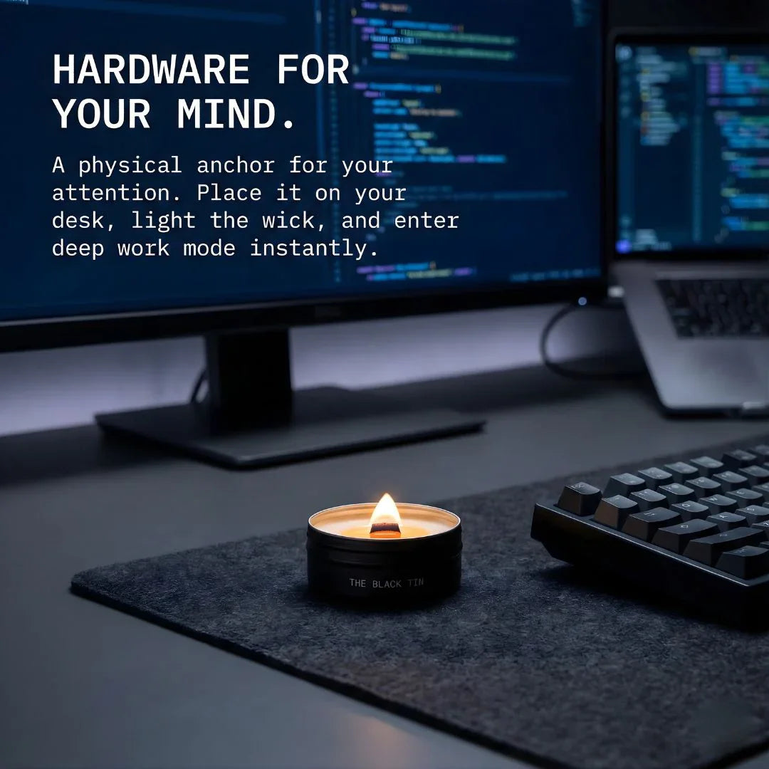 The Black Tin — 120-Minute Deep Work Candle | Promise Keeping Tool