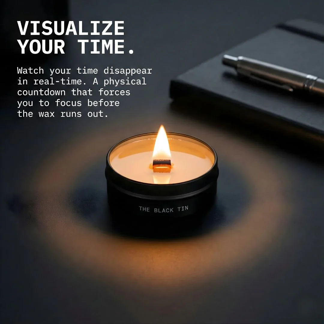 The Black Tin — 120-Minute Deep Work Candle | Promise Keeping Tool