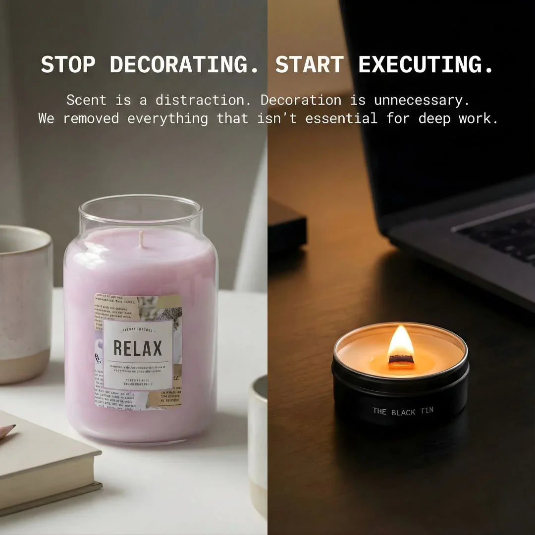 The Black Tin — 120-Minute Deep Work Candle | Promise Keeping Tool